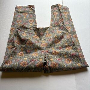 Talbots Petites Women's Floral Patterned Pants Gray/pink Multi Size 4